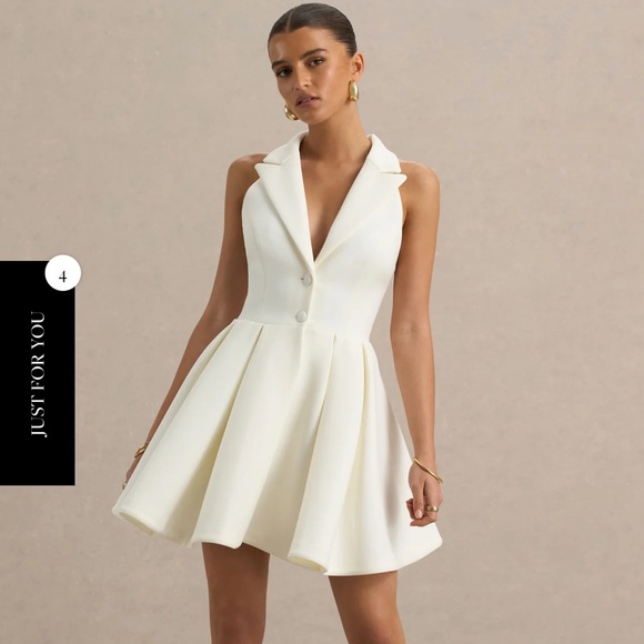 Club L London Cream Sleeveless Mini Dress - Picture 3 of 7